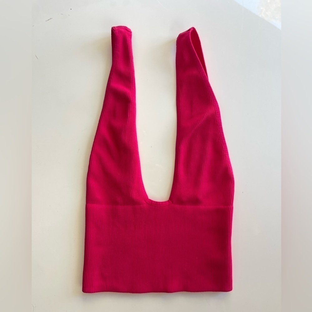 Free People Everyday Seamless Crop Hot Pink - XS